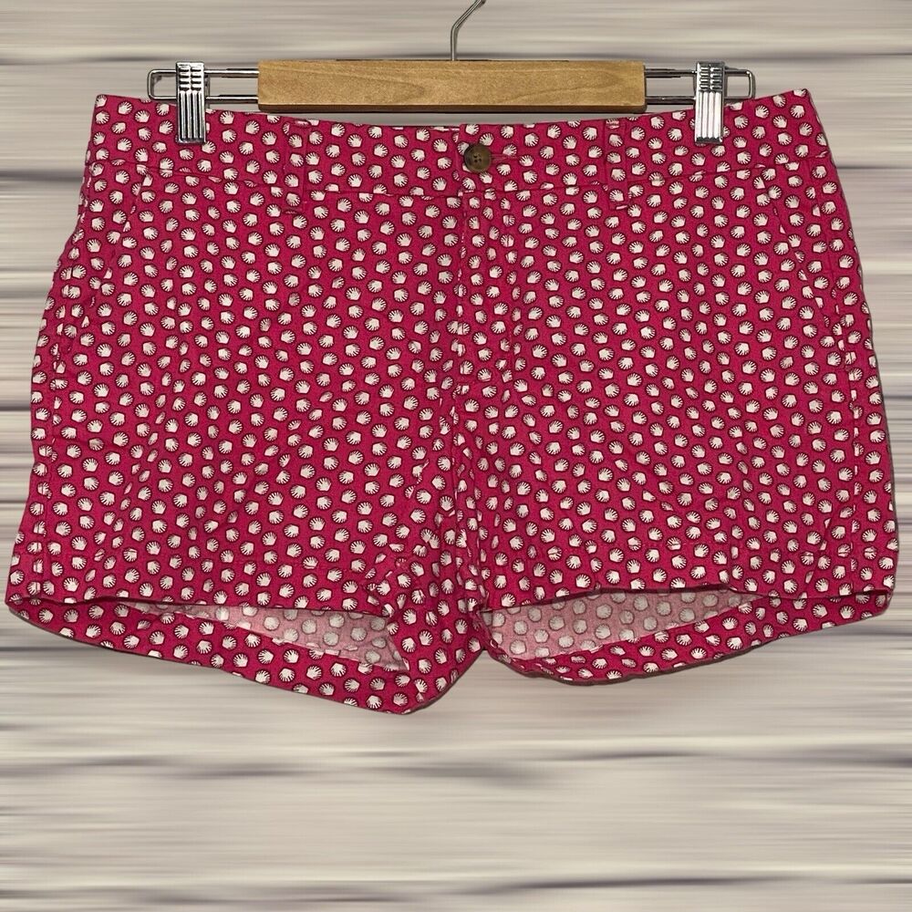Old Navy Pink 100% Cotton Scallop Shell Print Design Women's Shorts - Size 8